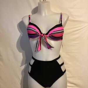 1349c NWT Bikini Bay CTBL Pushup Top Size 6 w/High Waisted Bottoms Size Medium